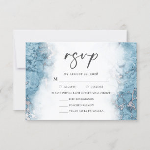Bleu Marbre d'argent choix de repas RSVP