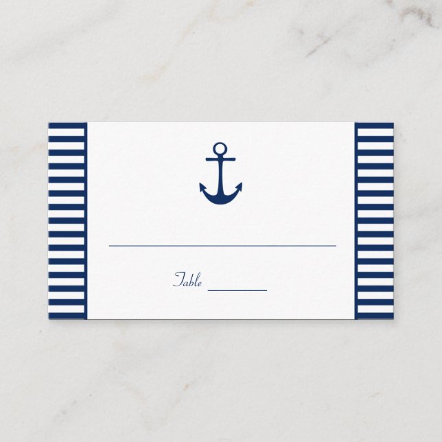 Bleu Marine Bleu Blancs Cartes de Place Nautiques (Devant)