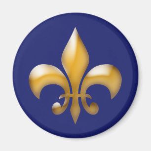 Bleu marine classique Gold Fleur de Lis Magnet