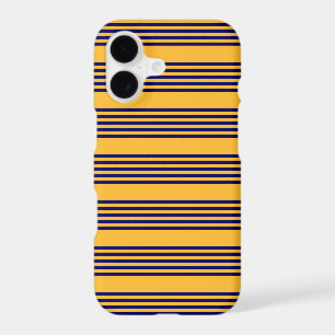 Bleu marine et jaune ensoleillé motif cinq rayures