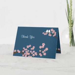 Bleu marine et Merci rose de fleurs de cerisier