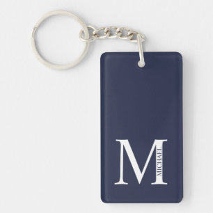 Bleu marine Monogramme personnalisé et nom
