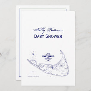 Bleu marine vintage de carte de mA d'île de