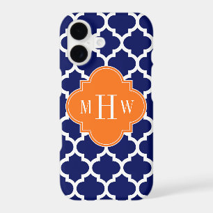 Bleu marine Wt Chevron Citrouille Quatrefoil 3 Mon