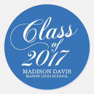 Bleu massif moderne   Stickers Graduation