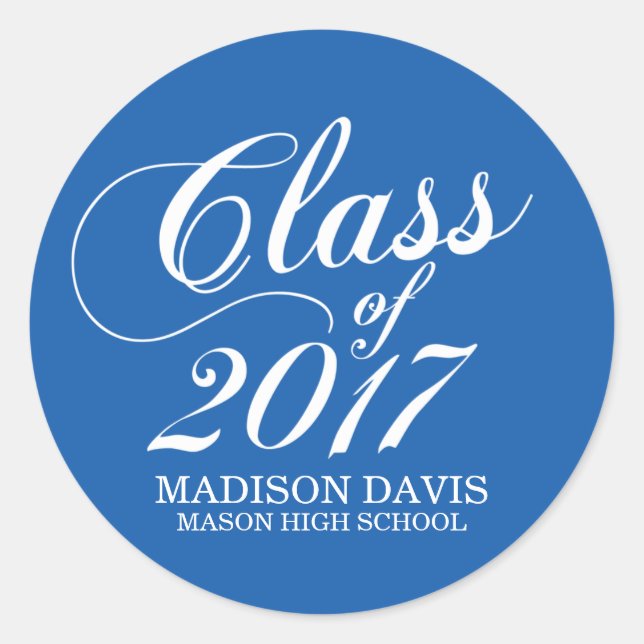 Bleu massif moderne | Stickers Graduation (Devant)