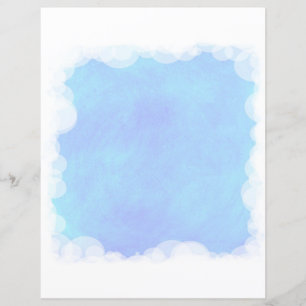 Bleu Mélange Blancs Nuages de bulles Papier à grat