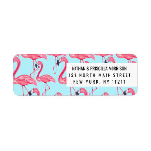 Bleu mignon rose Été Peint Flamingo Motif bleu