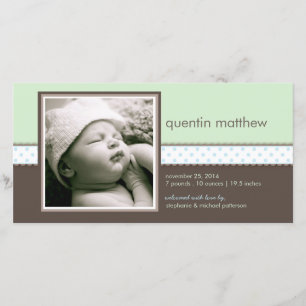 Bleu Mint Sweet Baby Boy Faire-part de naissance