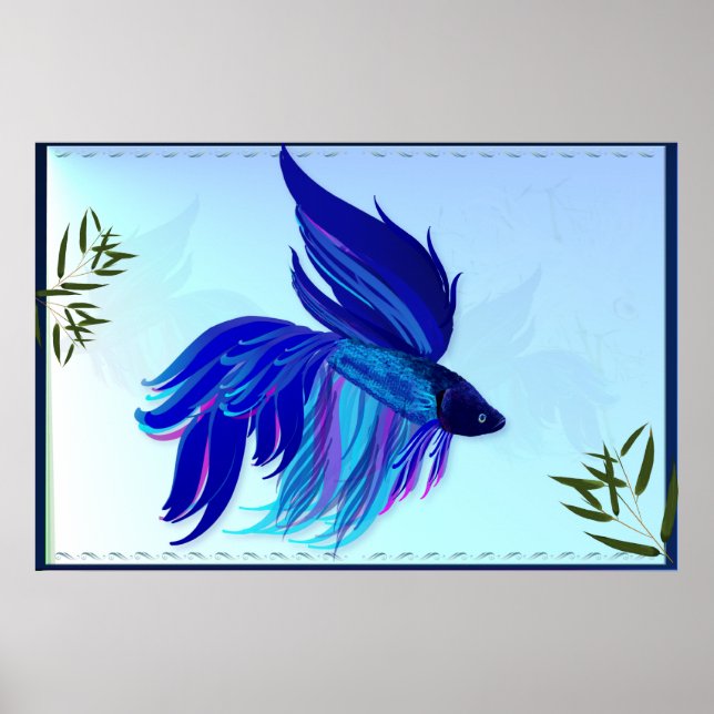 Bleu 'n' Blanc Siamais Combattre Posters de Poisso (Devant)
