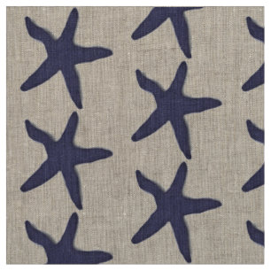 bleu nautique de plage d'étoiles de mer de tissu