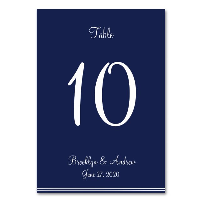 Bleu Nautique Mariage Cartes de Place Cartes de Ta (Par défaut)