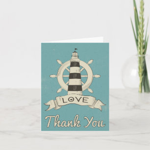 Bleu Nautique Merci Phare & Ancre de Navire