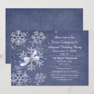 Bleu neigé Fête d'entreprise Invitation