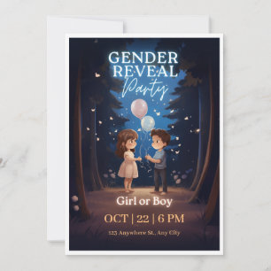 Bleu Night Fairy Tale Genre Reveillez Invitation