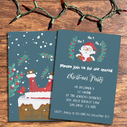 Bleu Noël du Père Noël Invitation