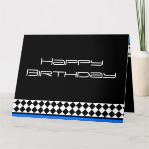 Bleu Noir Anniversaire Vieillissement Carte gracie