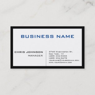 Bleu noir blanc Unique Chic Manager Carte de visit