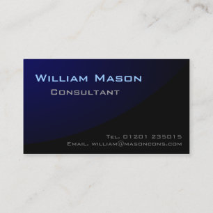 Bleu noir courbé, Carte de visite professionnel