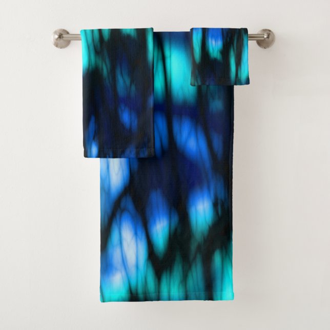 Bleu noir et Turquoise abstrait (En situation)