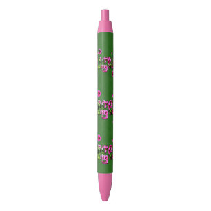 Bleu Nom Angela floral, stylo