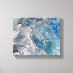 Bleu Océan, Fluide Art toile Abstraite Imprimer