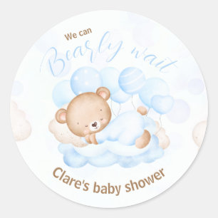 Bleu On Peut Attendre Des Stickers Baby shower