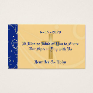 Bleu, Or, Croix chrétienne, Mariage damassé Favor