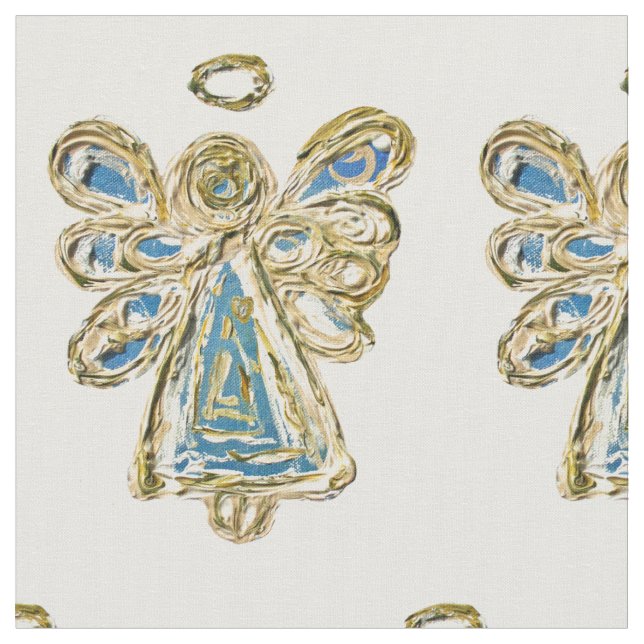 Bleu Or Gardien Angel Art matériau de tissu (Fermer)