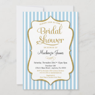 Bleu or nuptiale douche Invitation Pastel Blue