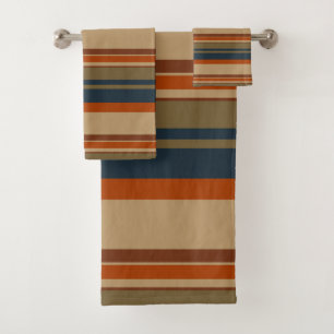 Bleu orange et rayures d'olive