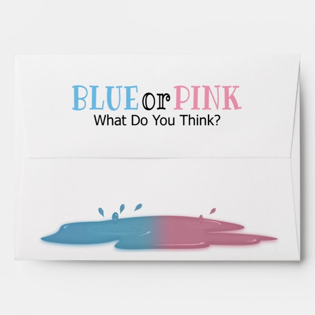 Bleu Ou Rose ? Enveloppe de révélation de genre Ra (Dos (Haut rabat))