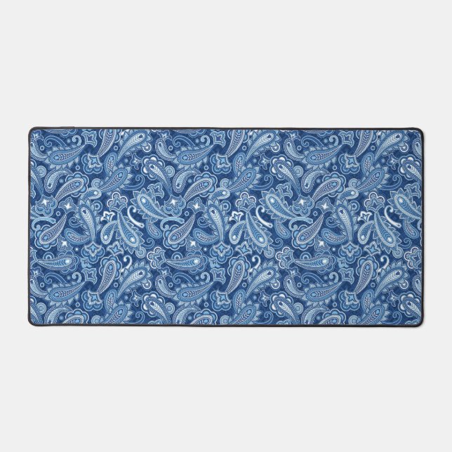 Bleu Paisley Desk Mat (Recto)
