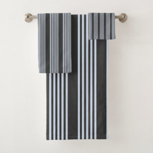Bleu pâle et charbon de bois cinq bandes motif
