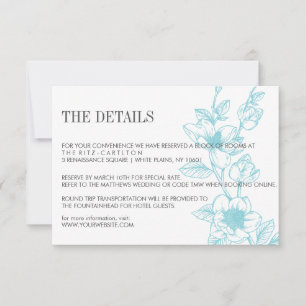 Bleu pâle   Fleurs de Magnolia   Mariage RSVP
