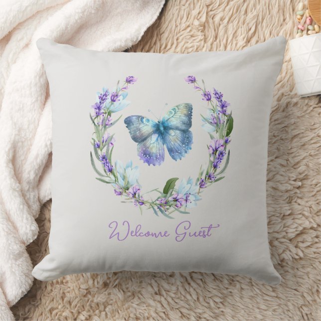Bleu papillon et Coussin de couronne de lavande (Couverture)