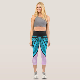 Bleu Papillon Yoga Pantalons Leggings