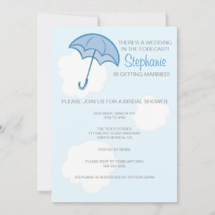 Bleu parapluie nuptiale de douche Invitation