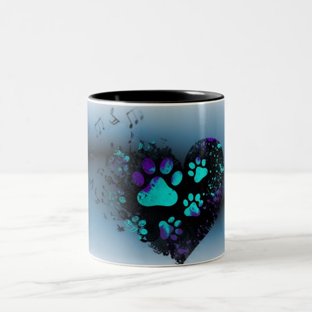 Bleu Paw Coeur Mug (Centre)