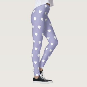 Bleu Périvent Avec Leggings Coeurs Blancs