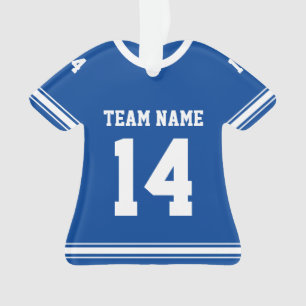 Bleu Personnalisé Football Jersey Photo Ornement