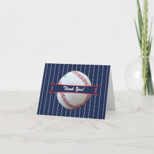 Bleu Pinstripe Carte de remerciements d'anniversai