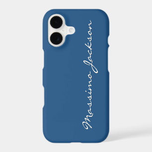 Bleu Plain Élégant Minimaliste Calligraphie