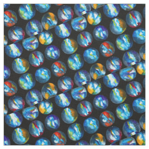 Bleu planète galaxie aquarelle art tissu