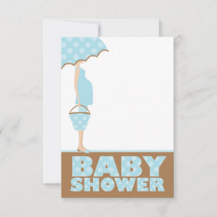 Bleu Pois Baby Shower Invitations