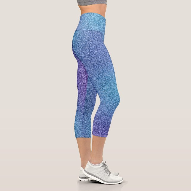 Bleu-pourpre Parties scintillant Capri Leggings (Droite)
