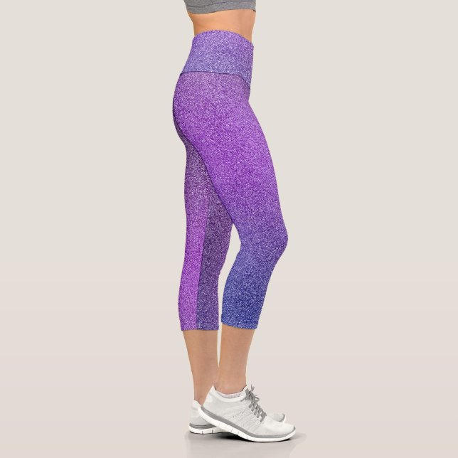 Bleu-pourpre Parties scintillant Capri Leggings (Droite)