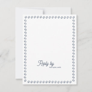 Bleu Poussiéreux Code QR Monogramme Vintage Cartes