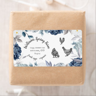 bleu poussiéreux floral rustique script canard Oeu