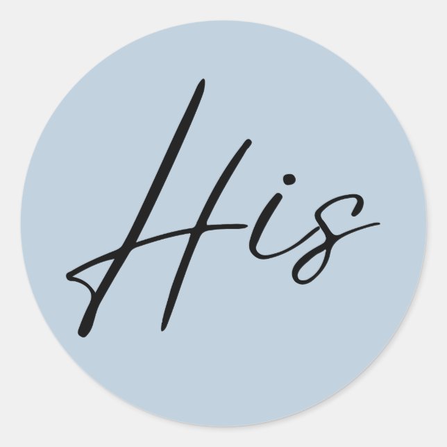 bleu poussiéreux mariage son autocollant sac de bi (Devant)